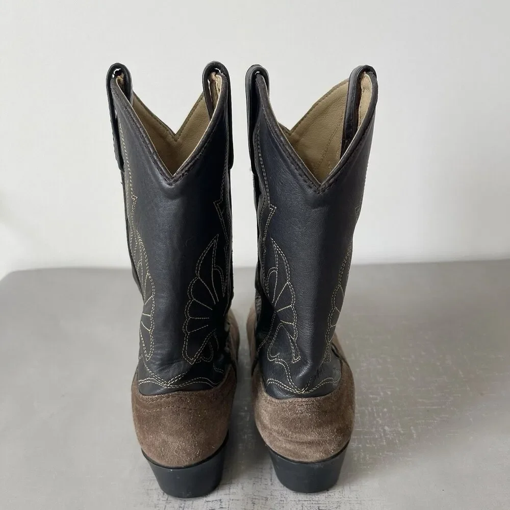 Masterson Boot Brown Black Leather Western Cowboy Boots Youth 4 D Style‎ RB2003Y
